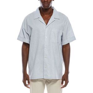 Simkhai Mens  Poe Linen-Blend Camp Shirt, Blue